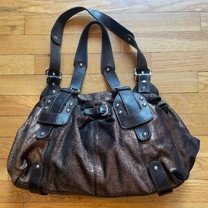 Tano Hobo Bag- beautiful bronze and brown leather EUC